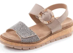 ELENA EDEN , modische Damen-Sandalen, Weite H, mit herausnehmbarem Fußbett SAND-BEIGE