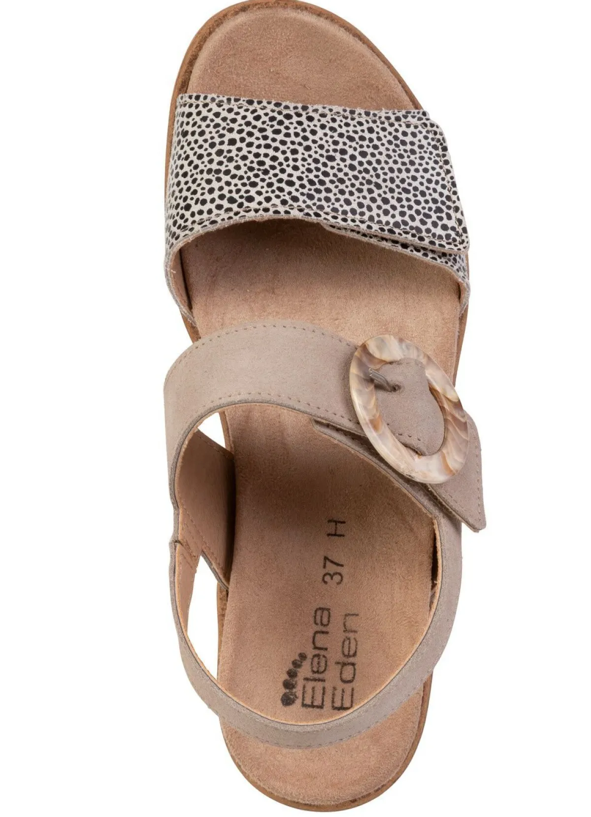 ELENA EDEN , modische Damen-Sandalen, Weite H, mit herausnehmbarem Fußbett SAND-BEIGE