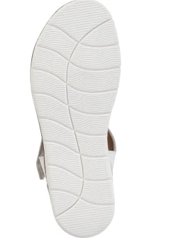 Hot ELENA EDEN , modische Damen-Sandale, Weite H, mit herausnehmbarem Fußbett WEISS-SILBER