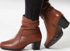 Best BADER ELENA EDEN, modische Damen-Stiefeletten, Weite G, mit herausnehmbarem Fußbett COGNAC