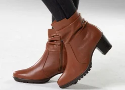 Best BADER ELENA EDEN, modische Damen-Stiefeletten, Weite G, mit herausnehmbarem Fußbett COGNAC