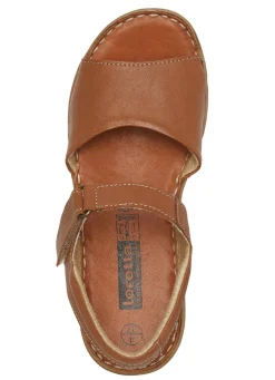 Discount BADER ELENA EDEN, modische Damen-Sandalen, Weite G, mit Klettverschluss COGNAC