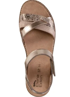 Hot ELENA EDEN , modische Damen-Sandale, Weite H, mit herausnehmbarem Fußbett BRONZE