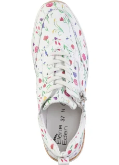 Best ELENA EDEN , modische Damen-Sneaker, Weite H, mit herausnehmbarem Fußbett WEISS-BUNT