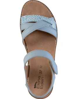 Clearance ELENA EDEN , modische Damen-Sandale, Weite H, mit herausnehmbarem Fußbett BLEU