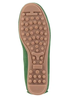 Clearance ELENA EDEN Mokassin-Slipper aus geschmeidigem Rind-Veloursleder GRÜN