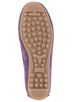 Discount ELENA EDEN Mokassin-Slipper aus geschmeidigem Rind-Veloursleder LILA