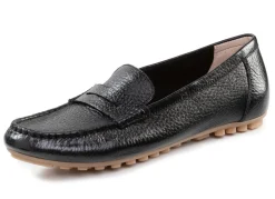 Sale ELENA EDEN Mokassin-Slipper aus weichem, genarbtem Hirsch-Nappaleder SCHWARZ