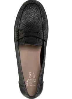 Sale ELENA EDEN Mokassin-Slipper aus weichem, genarbtem Hirsch-Nappaleder SCHWARZ