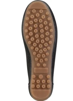 Sale ELENA EDEN Mokassin-Slipper aus weichem, genarbtem Hirsch-Nappaleder SCHWARZ
