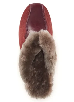 Discount BADER ELENA EDEN Pantoffel mit echtem Lammfellfutter BORDEAUX-BRAUN