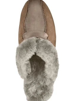 BADER ELENA EDEN Pantoffel mit echtem Lammfellfutter TAUPE