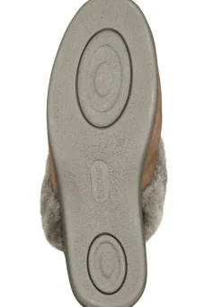 BADER ELENA EDEN Pantoffel mit echtem Lammfellfutter TAUPE