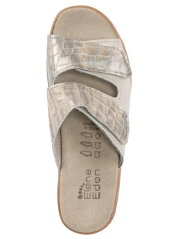 Hot ELENA EDEN MADE IN GERMANY ELENA EDEN Pantolette aus krokogeprägtem Lack- und Nappaleder BEIGE