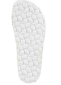 Online ELENA EDEN Pantolette aus grob gewebtem Textilmaterial BEIGE-WEISS