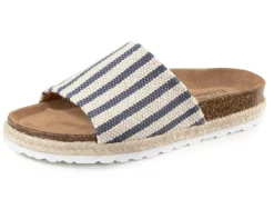 Outlet ELENA EDEN Pantolette aus grob gewebtem Textilmaterial JEANS-WEISS