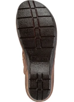 Online ELENA EDEN Pantolette mit dezenter Knitter-Struktur BRAUN