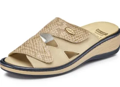 Outlet ELENA EDEN Pantolette mit Wörishofer Kork-Lederfußbett SAND