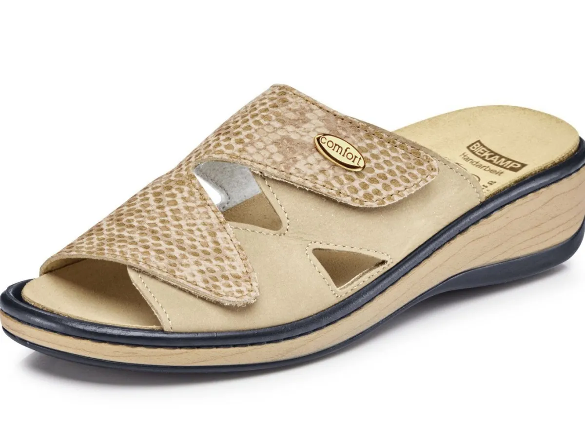 Outlet ELENA EDEN Pantolette mit Wörishofer Kork-Lederfußbett SAND