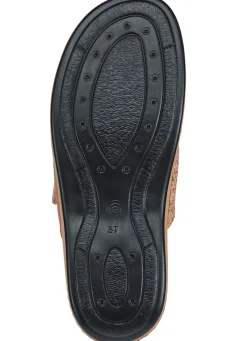 Outlet ELENA EDEN Pantolette mit Wörishofer Kork-Lederfußbett SAND