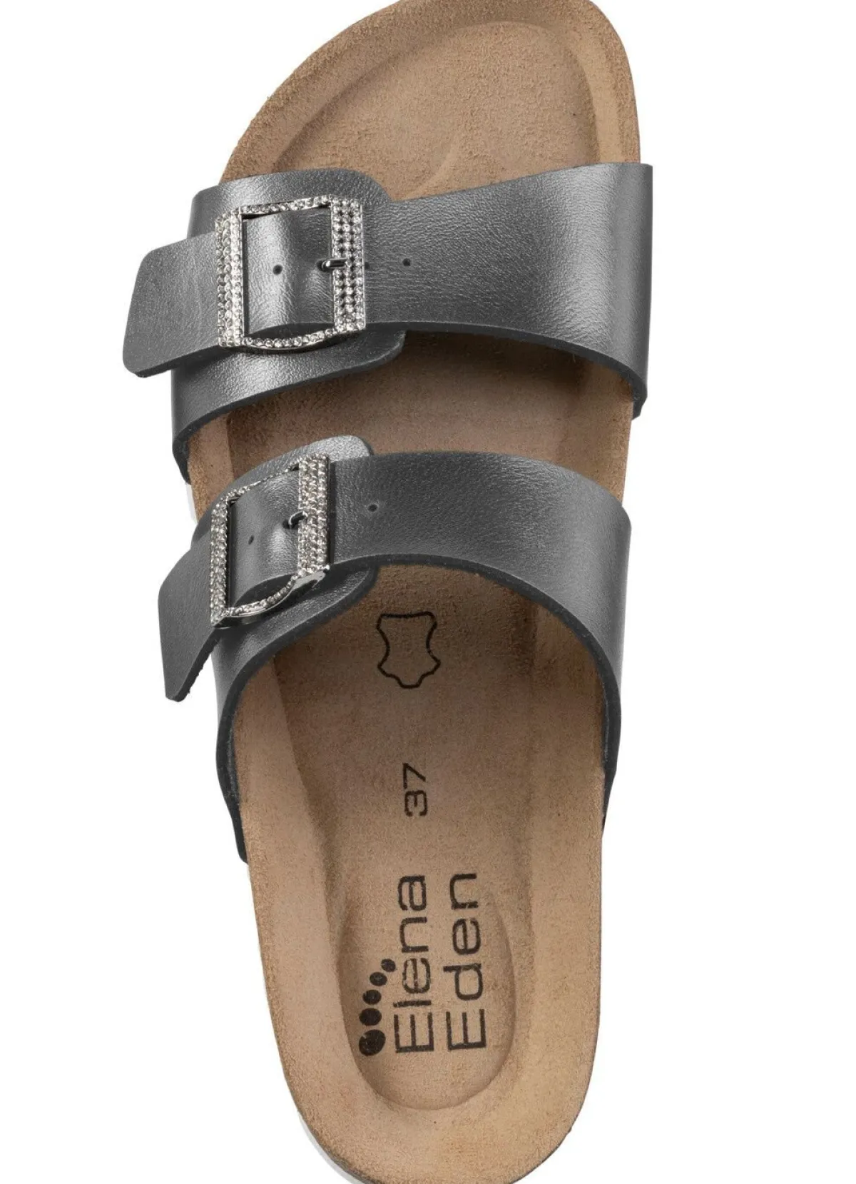 Sale ELENA EDEN Pantolette mit Glitzersteinchen verzierten Schließen ONYXSCHWARZ