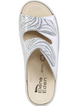 New ELENA EDEN Pantolette mit teilweise schimmerndem Zebra-Druck PERLGRAU
