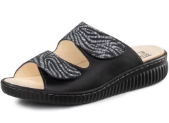 Discount ELENA EDEN Pantolette mit teilweise schimmerndem Zebra-Druck SCHWARZ