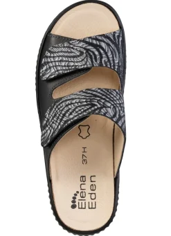 Discount ELENA EDEN Pantolette mit teilweise schimmerndem Zebra-Druck SCHWARZ