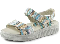Online ELENA EDEN Sandale aus interessantem Bast-Material BLAU-MULTI