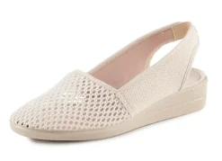 Clearance ELENA EDEN Sandale aus luftigem Meshmaterial und Textil mit Metallicschimmer HELLBEIGE