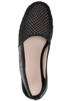 Hot ELENA EDEN Sandale aus luftigem Meshmaterial und Textil mit Metallicschimmer SCHWARZ-GRAU
