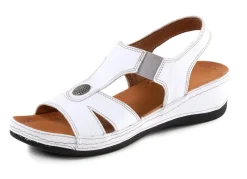 Clearance ELENA EDEN Sandale aus Nappaleder mit Metallschmuck WEISS