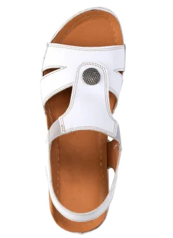 Clearance ELENA EDEN Sandale aus Nappaleder mit Metallschmuck WEISS