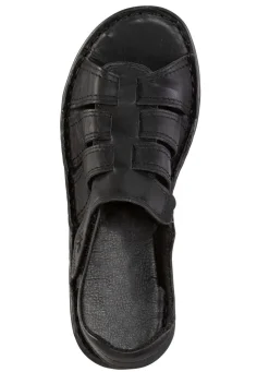 Outlet ELENA EDEN Sandale aus Nappaleder mit dezenter Knitter-Struktur SCHWARZ