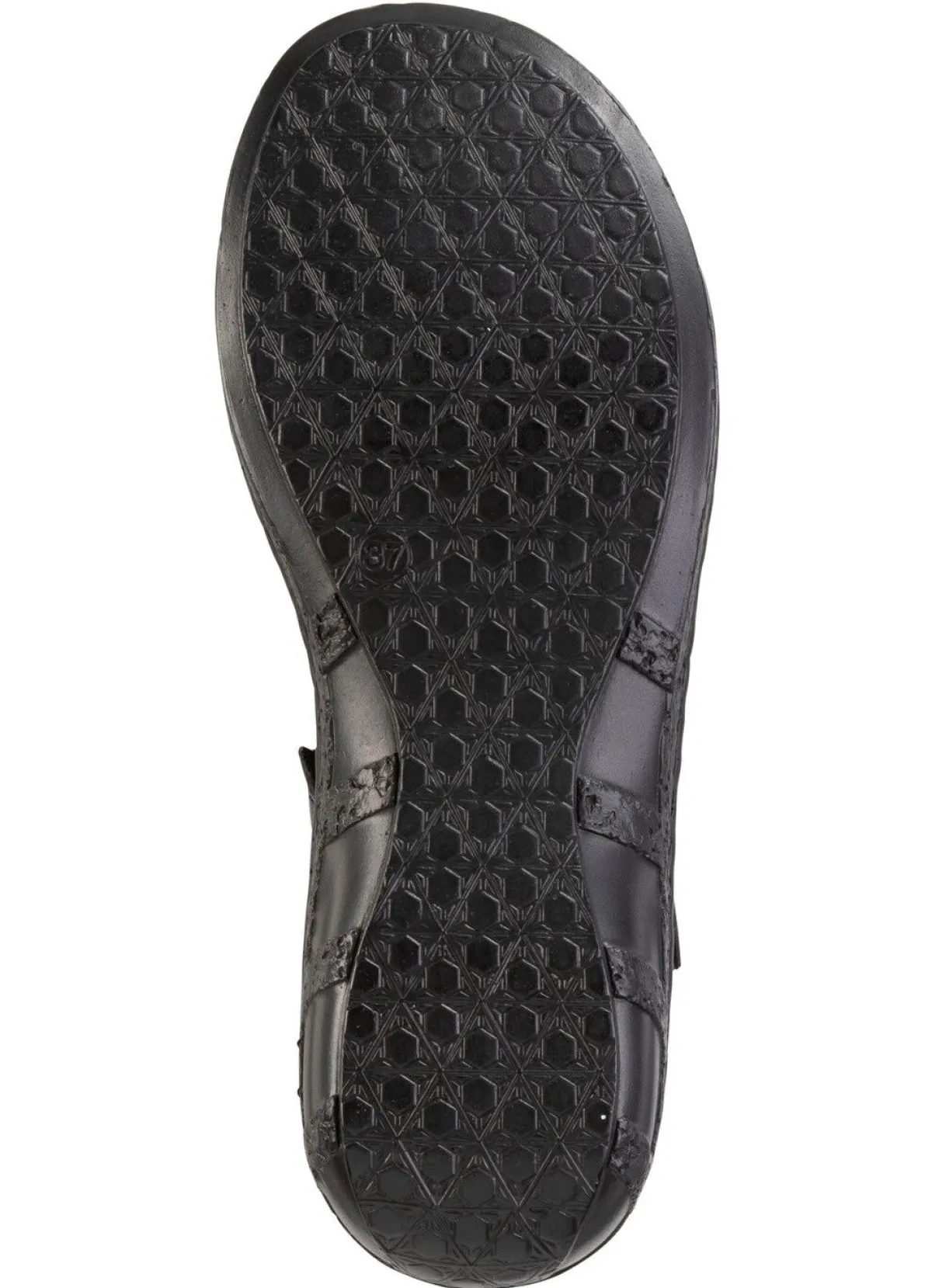 Outlet ELENA EDEN Sandale aus Nappaleder mit dezenter Knitter-Struktur SCHWARZ