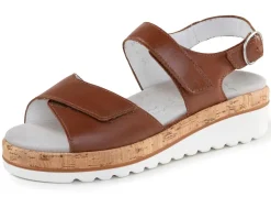 New ELENA EDEN Sandale aus Nappaleder COGNAC