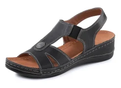 Sale ELENA EDEN Sandale aus Nappaleder mit Metallschmuck SCHWARZ