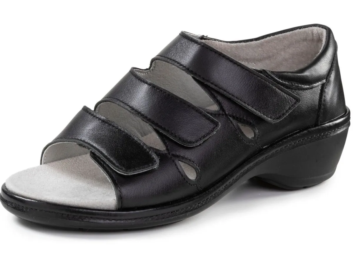 Clearance ELENA EDEN Sandale aus teilweise schimmerndem Nappaleder SCHWARZ