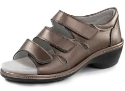 Outlet ELENA EDEN Sandale aus teilweise schimmerndem Nappaleder BRONZE