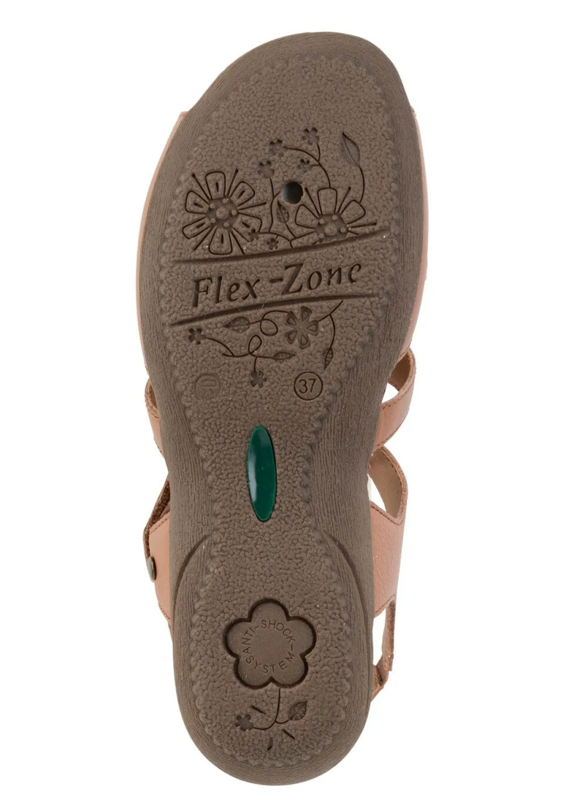 Outlet BADER ELENA EDEN Sandale mit Ziernieten und Lederdurchzügen COGNAC