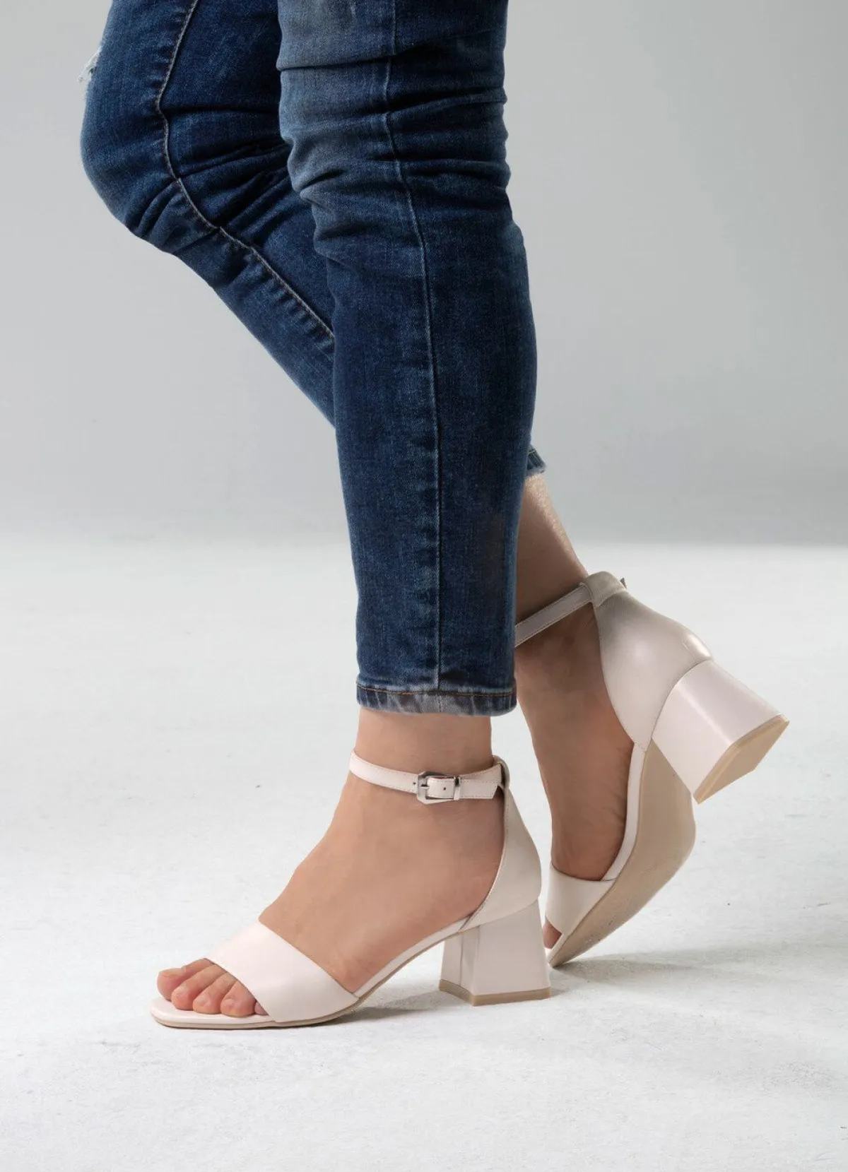 New ELENA EDEN Sandalette aus bestem Nappaleder ECRU