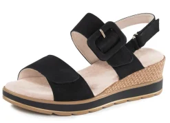 BADER ELENA EDEN Sandalette aus feinem Nubukleder SCHWARZ