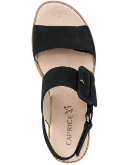 BADER ELENA EDEN Sandalette aus feinem Nubukleder SCHWARZ