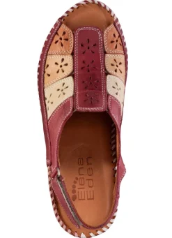 Best ELENA EDEN Sandalette aus weichem, perforiertem Nappaleder RUBINROT-BUNT