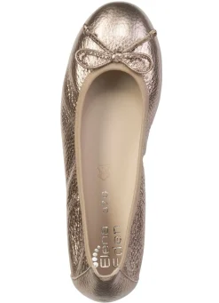 Outlet ELENA EDEN , schicke Damen-Ballerinas, Weite G, mit herausnehmbarem Fußbett ANTIKGOLD