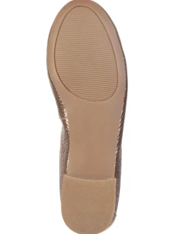 Outlet ELENA EDEN , schicke Damen-Ballerinas, Weite G, mit herausnehmbarem Fußbett ANTIKGOLD