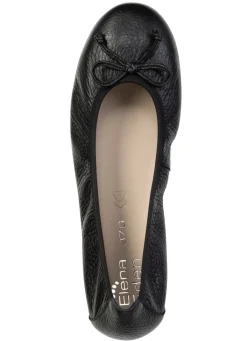 Clearance ELENA EDEN , schicke Damen-Ballerinas, Weite G, mit herausnehmbarem Fußbett SCHWARZ