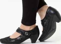 Outlet ELENA EDEN , schicke Damen-Pumps, Weite G, mit herausnehmbarem Fußbett SCHWARZ