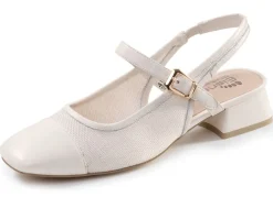 Best BADER ELENA EDEN, schicke Damen-Slingpumps, Weite G, mit Klettverschluss CREME