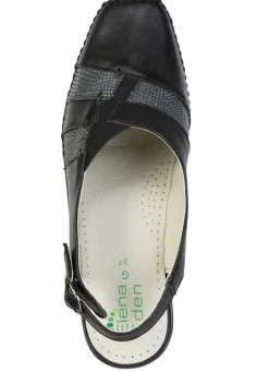 ELENA EDEN , schicke Damen-Sandalen, Weite G, mit Gummizug SCHWARZ